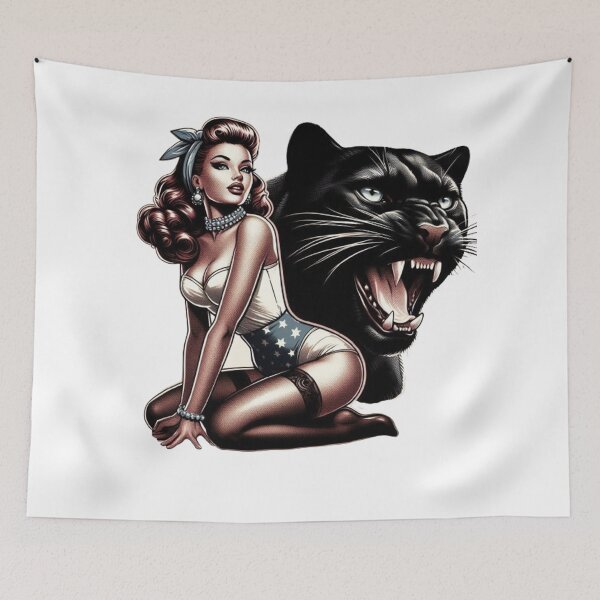 Item preview, “Feminine power incarnate: a woman and her black panther” designed and sold by CHRIST5000.