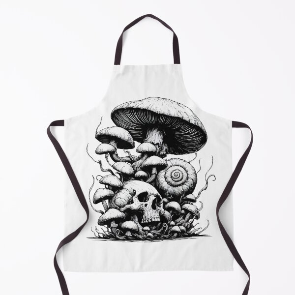 Item preview, Monochromatic Skull Snail Shell Overgrown Mushrooms designed and sold by TomFrontierArt.