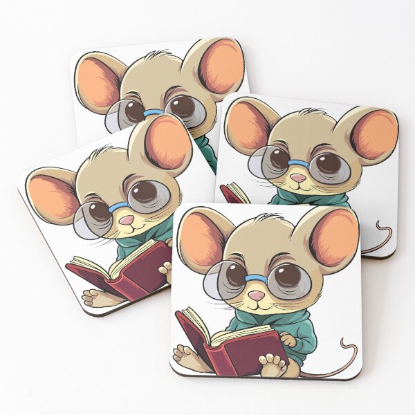 Item preview, Cute little mouse  reading a book. designed and sold by KojourinArt.