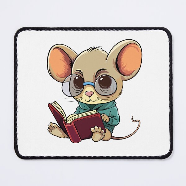 Item preview, Cute little mouse reading a book. designed and sold by KojourinArt.