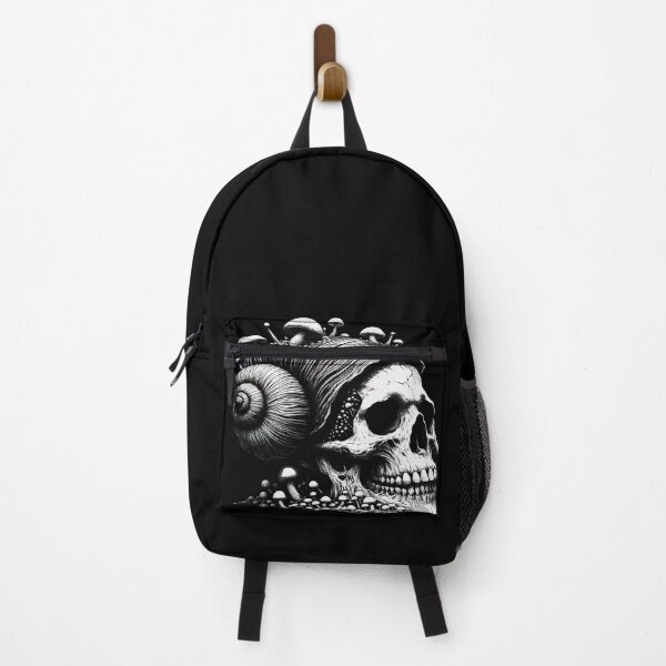 Item preview, Monochromatic Skull Snail of Death Overgrown Mushrooms designed and sold by TomFrontierArt.