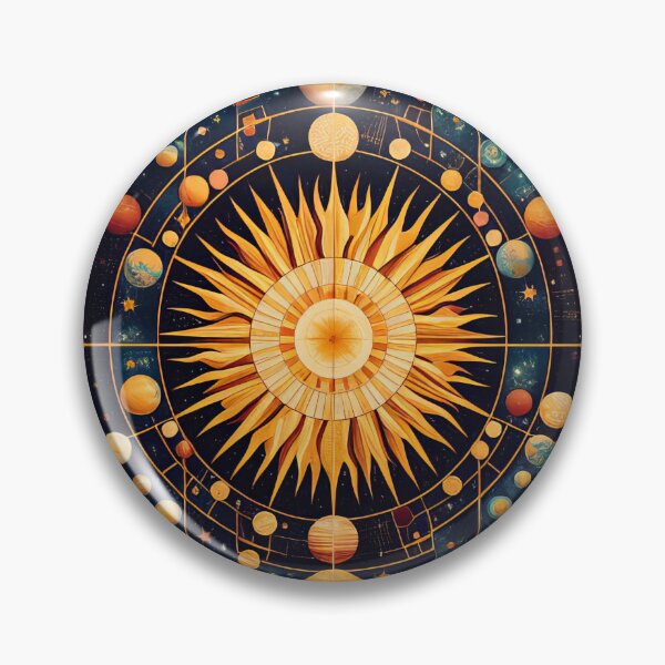 Item preview, Radiant Orbs Navigating Through the Ancient Solar Map designed and sold by ArtComixHaven.