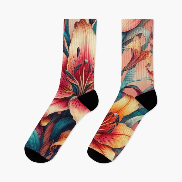 Item preview, Lush Blooms A Tapestry of Tiger Lilies Intertwined designed and sold by ArtComixHaven.