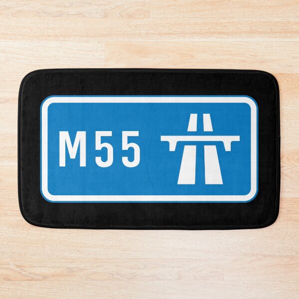 Item preview, Preston to Blackpool Bound - Blue M55 Motorway Sign designed and sold by WilliamsonMedia.