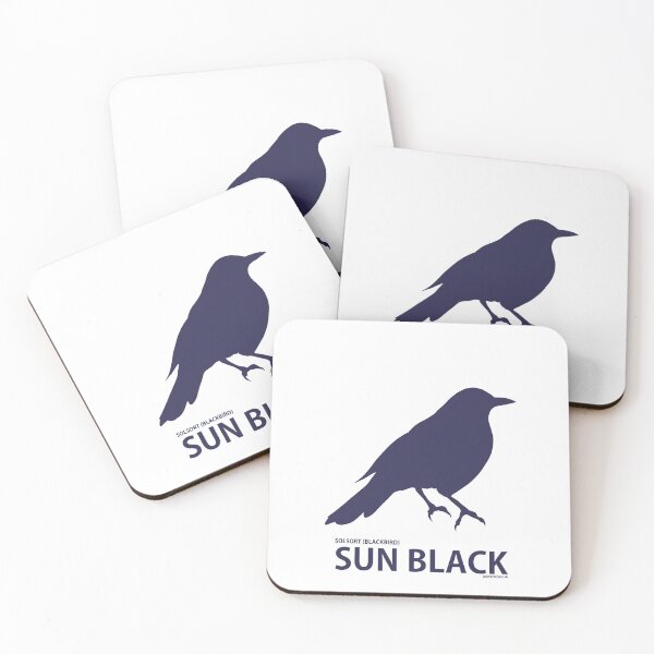Item preview, Blackbird Silhouette Art with Literal Danish translation to Sun Black designed and sold by badlydoodled.