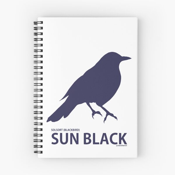 Item preview, Blackbird Silhouette Art with Literal Danish translation to Sun Black designed and sold by badlydoodled.