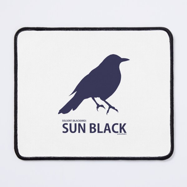 Item preview, Blackbird Silhouette Art with Literal Danish translation to Sun Black designed and sold by badlydoodled.