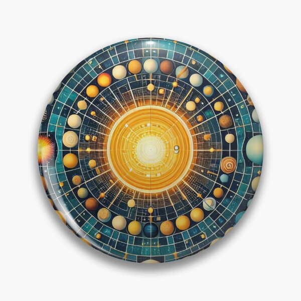 Item preview, Galactic Mandala The Sun's Gravitational Dance with Planets designed and sold by ArtComixHaven.