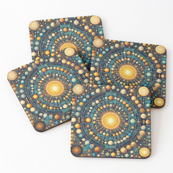 Item preview, Galactic Mandala The Sun's Gravitational Dance with Planets designed and sold by ArtComixHaven.