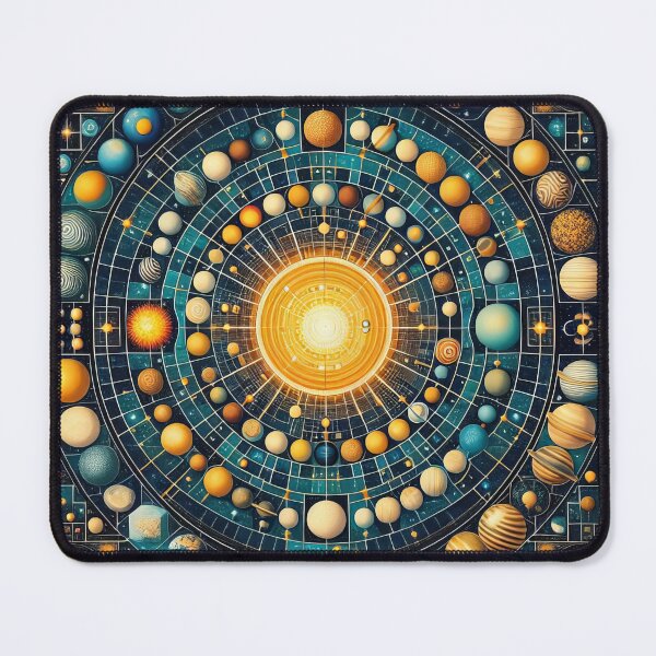 Item preview, Galactic Mandala The Sun's Gravitational Dance with Planets designed and sold by ArtComixHaven.