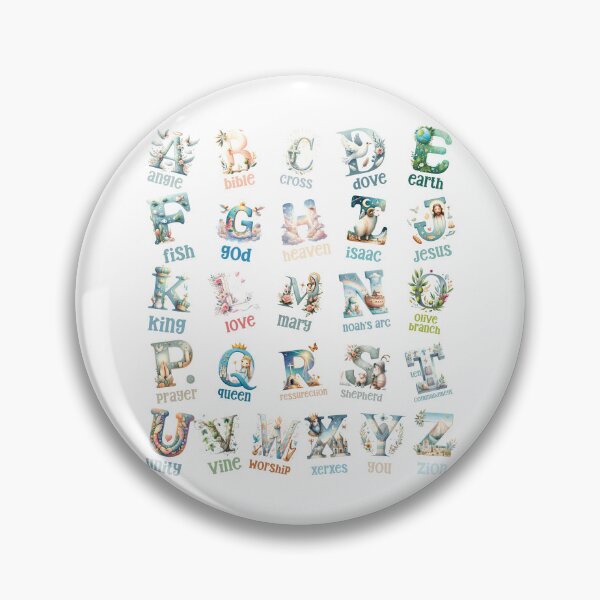 Item preview, Biblical Alphabet Letters Christian Kids I Love Jesus Typography designed and sold by millionair3.
