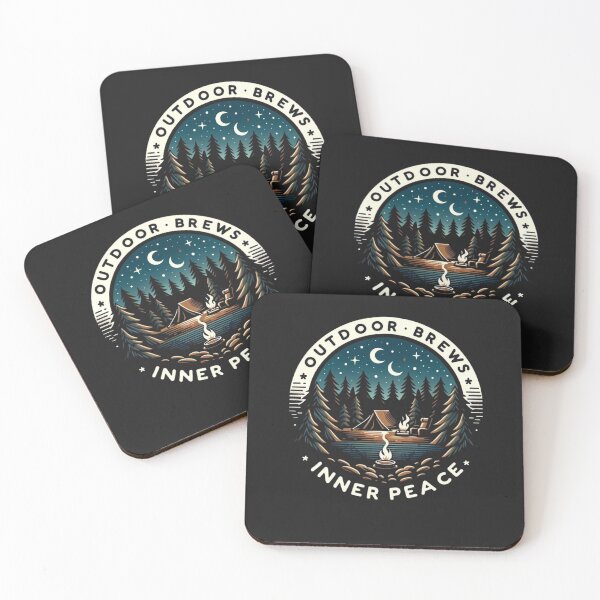 Item preview, Outdoor Brews Inner Peace | Coffee and Camping | Coffee and Camping Gift T-Shirt designed and sold by runeroge13.
