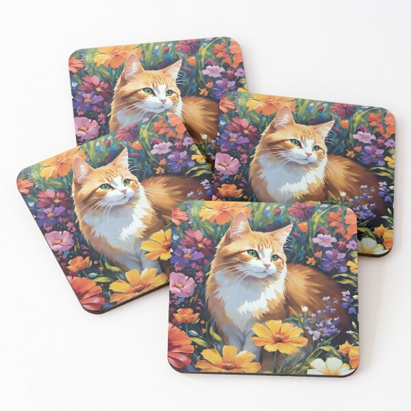 Item preview, Cat Surrounded BY Flowers designed and sold by Nira Dabush.