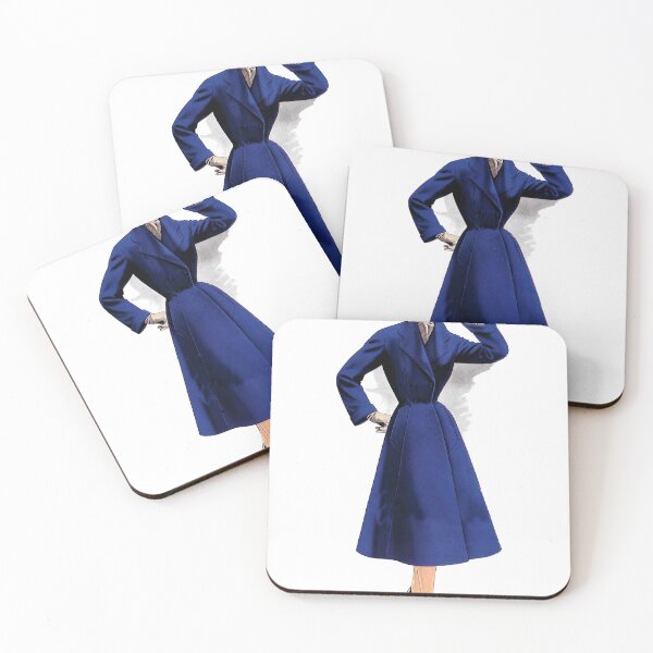 Item preview, Women Fashion 1940s, Elegant Dark Blue Outfit, White Gloves designed and sold by zeeposter.