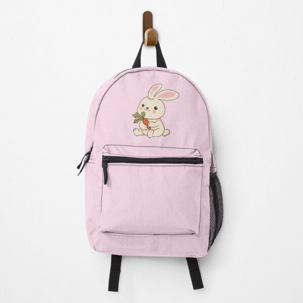 Item preview, Colorful image of a cute little rabbit holding on to a carrot. designed and sold by KojourinArt.
