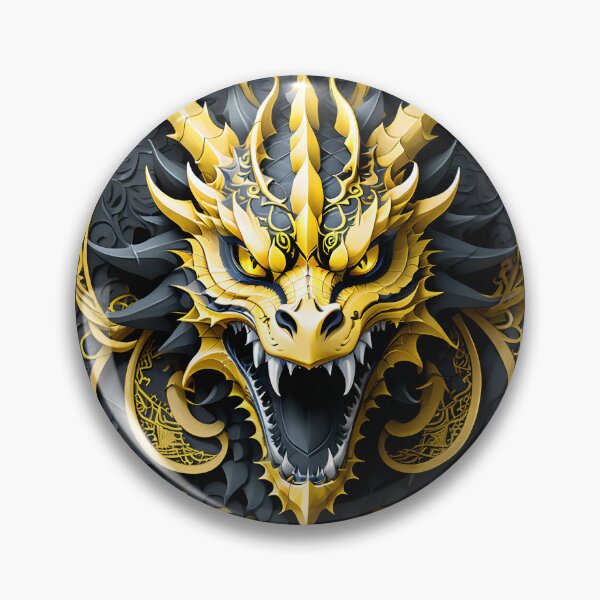 Item preview, Yellow and Black Dragons' Head designed and sold by DigitalHeadache.