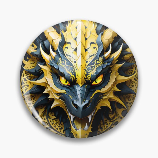 Item preview, Yellow and Black Dragons' Head B designed and sold by DigitalHeadache.