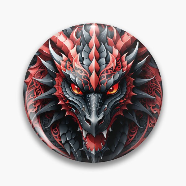Item preview, Red and Black Dragons' Head designed and sold by DigitalHeadache.