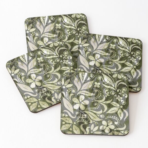 Item preview, Various Floral Leaves Seeds Petals Whimsical Glow Pattern II designed and sold by Irina Sztukowski.