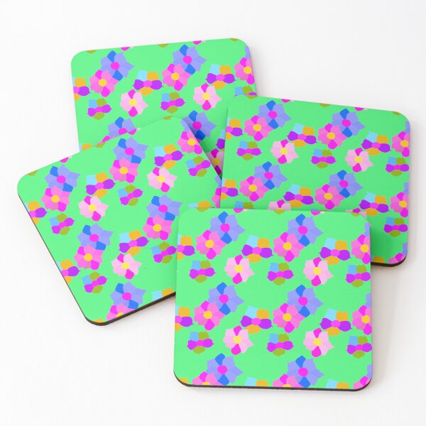 Item preview, Adorable Colorful Floral Hand Drawn on Green Background and Repeating Pattern designed and sold by Victoria Rose.