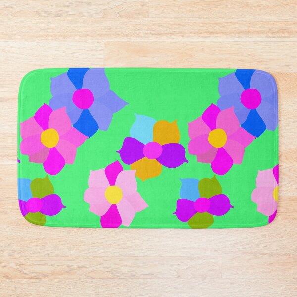 Item preview, Adorable Colorful Floral Hand Drawn on Green Background and Repeating Pattern designed and sold by Victoria Rose.