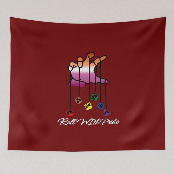 Artikelvorschau, Lesbische DND-Pride-Flagge, lesbisches „Roll With Pride“-Design, Dungeon Master entworfen und verkauft von Travelslightly.