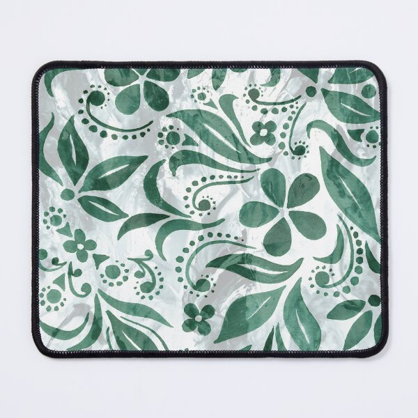 Item preview, Various Floral Leaves Seeds Petals Whimsical Soft Emerald Green Glow Pattern designed and sold by Irina Sztukowski.