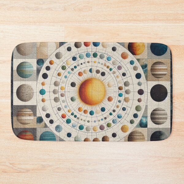 Item preview, Orbital Quilt A Textured Mosaic of Celestial Harmony designed and sold by ArtComixHaven.