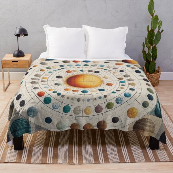 Item preview, Orbital Quilt A Textured Mosaic of Celestial Harmony designed and sold by ArtComixHaven.
