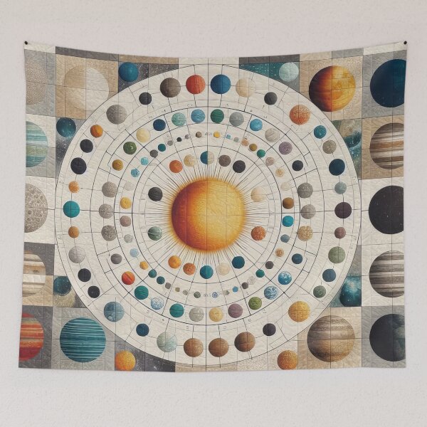 Item preview, Orbital Quilt A Textured Mosaic of Celestial Harmony designed and sold by ArtComixHaven.