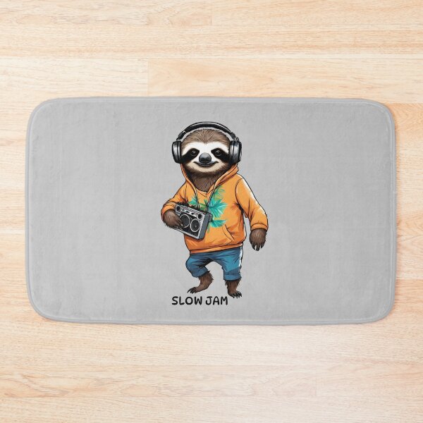 Item preview, Slow jam sloth with headphones and radio designed and sold by portrait4you.