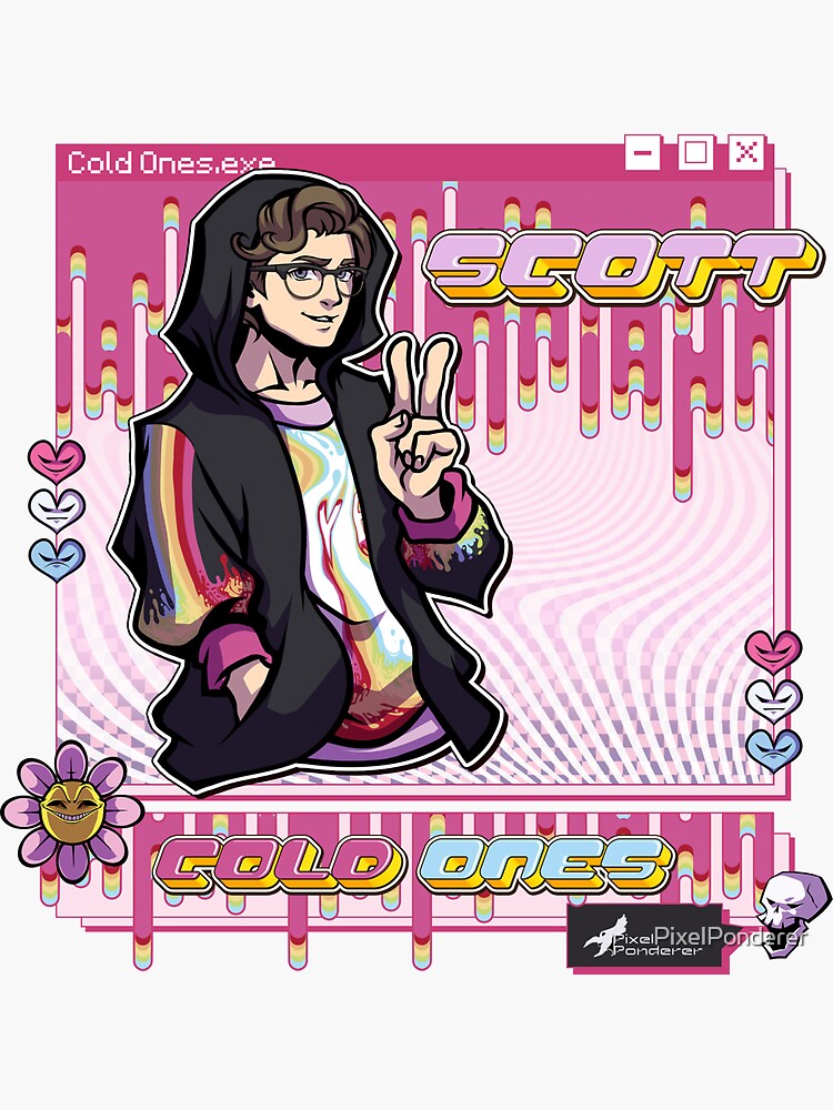 Thumbnail 3 of 3, Sticker, Cold Ones : Scott designed and sold by PixelPonderer.