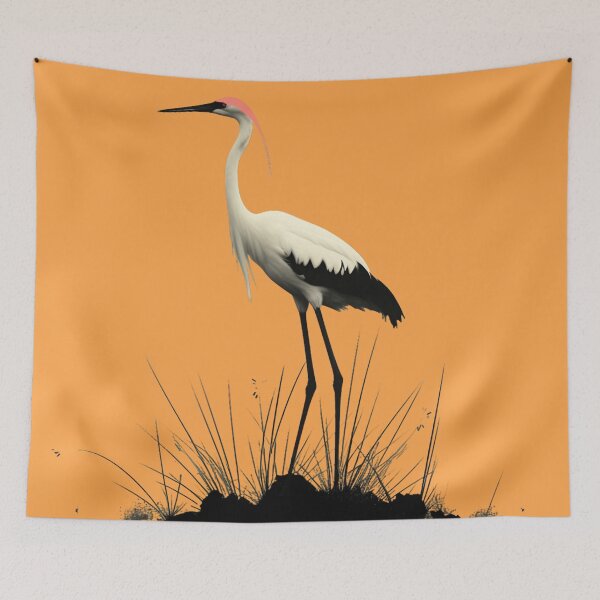 Item preview, Red-Crowned Crane Art designed and sold by Obsidian Ink by Wilshire.