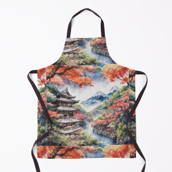 Item preview, Beautiful Asian landscape, watercolour, watercolour mountains designed and sold by Coolparrotgirl.