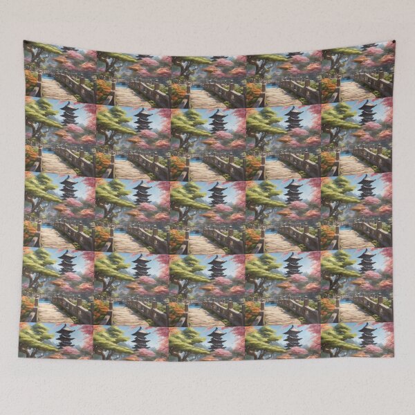 Item preview, Beautiful Asian landscape, japanese garden designed and sold by Coolparrotgirl.