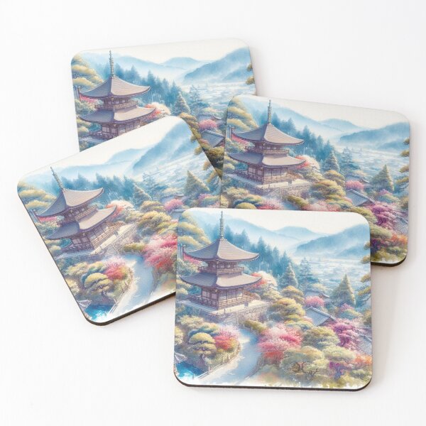 Item preview, Beautiful Asian landscape with pagoda designed and sold by Coolparrotgirl.
