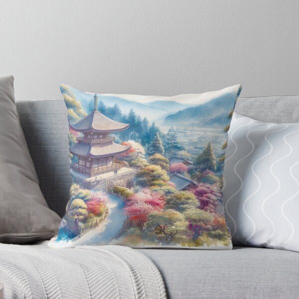 Item preview, Beautiful Asian landscape with pagoda designed and sold by Coolparrotgirl.