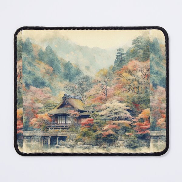 Item preview, Beautiful Asian autumn landscape watercolour designed and sold by Coolparrotgirl.