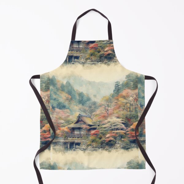Item preview,  Beautiful Asian autumn landscape watercolour designed and sold by Coolparrotgirl.