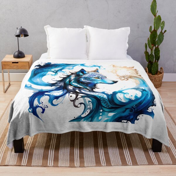 Item preview, Smoke Wolf Blue And Gold designed and sold by DigitalHeadache.