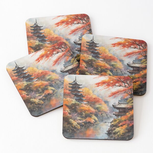 Item preview, Beautiful Asian landscape, watercolour, watercolour mountains and river designed and sold by Coolparrotgirl.