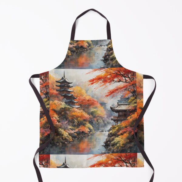 Item preview, Beautiful Asian landscape, watercolour, watercolour mountains and river designed and sold by Coolparrotgirl.