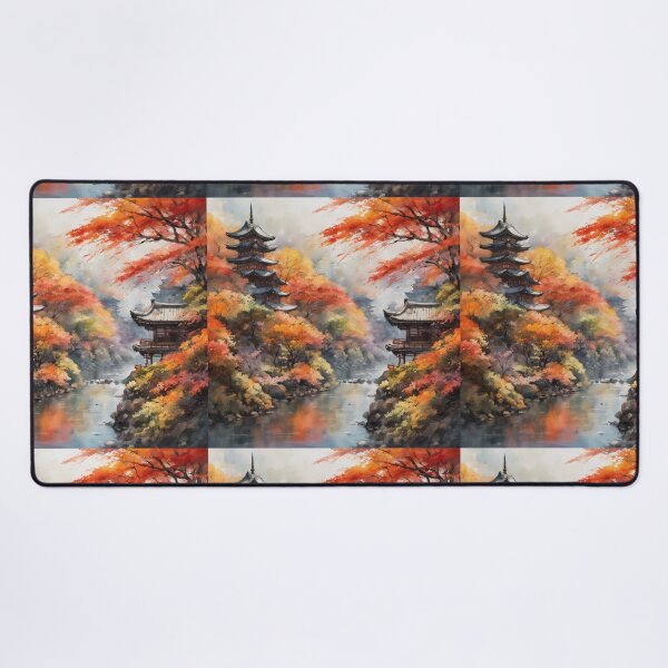 Item preview, Beautiful Asian landscape, watercolour, watercolour mountains and river designed and sold by Coolparrotgirl.