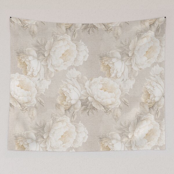 Item preview, Large peonies. Neutra beige floral vintage home decor. Boho flowers. designed and sold by arsiart.