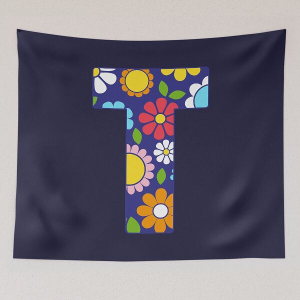 Item preview, Hippie Floral Alphabet Letter T designed and sold by ToluaPrints.