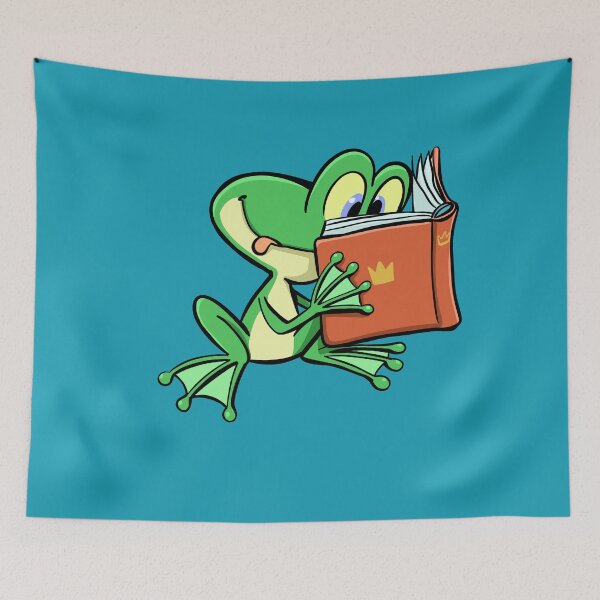 Item preview, frog reads fairy tales from a book designed and sold by duxpavlic.