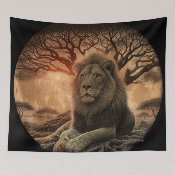 Item preview, LION HUNT MOON LIGHT  designed and sold by johnnyssandart.