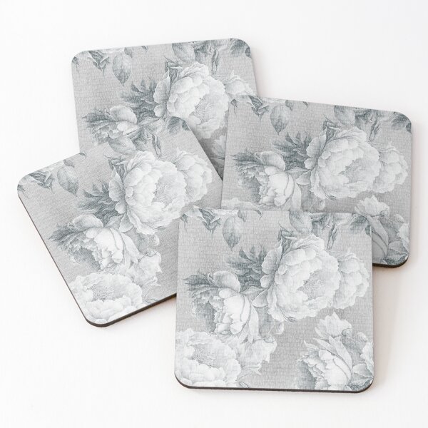 Item preview, Grey large peonies. Monochrome bohemian garden. designed and sold by arsiart.