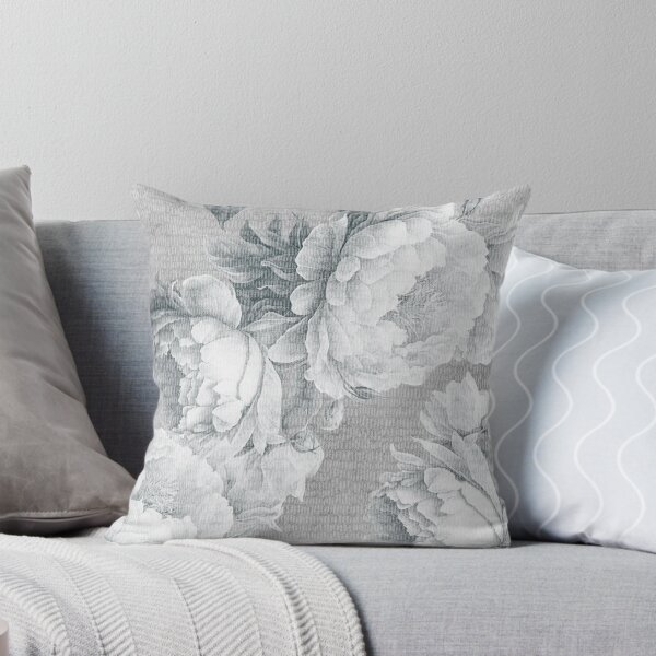 Item preview, Grey large peonies. Monochrome bohemian garden. designed and sold by arsiart.