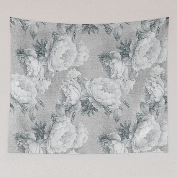 Item preview, Grey large peonies. Monochrome bohemian garden. designed and sold by arsiart.